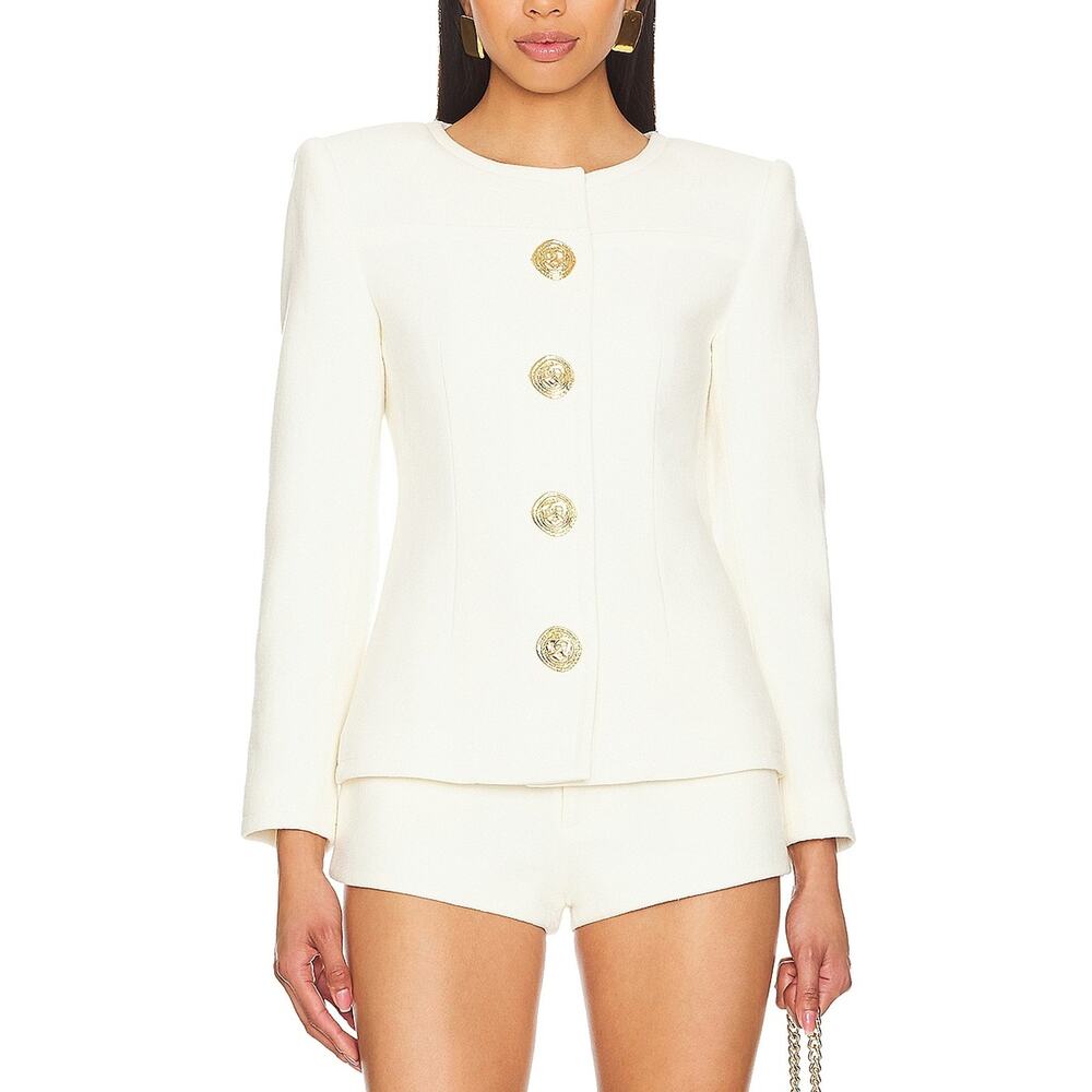 Nana Jacqueline 'Lisette' White Wool Blazer Size M - NWT
